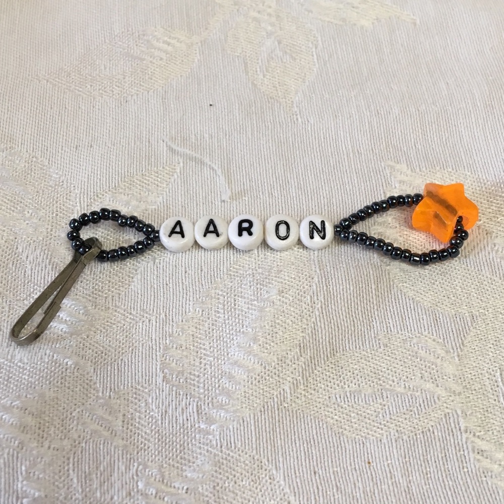 AARON personalized beaded keychain-NEW-hand made